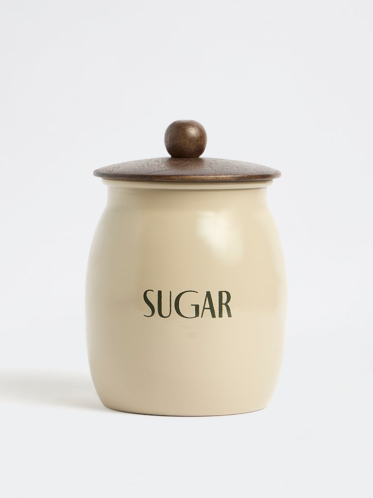 Westside Home Beige Sugar Canister with Lid