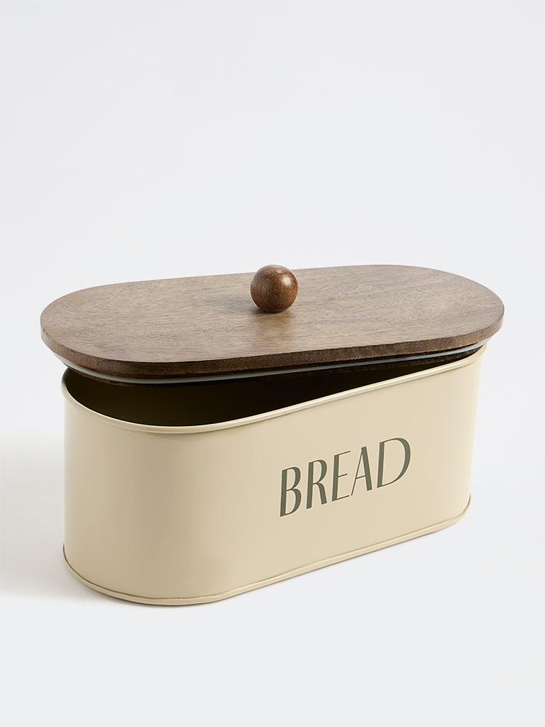 Westside Home Beige Bread Box with Lid