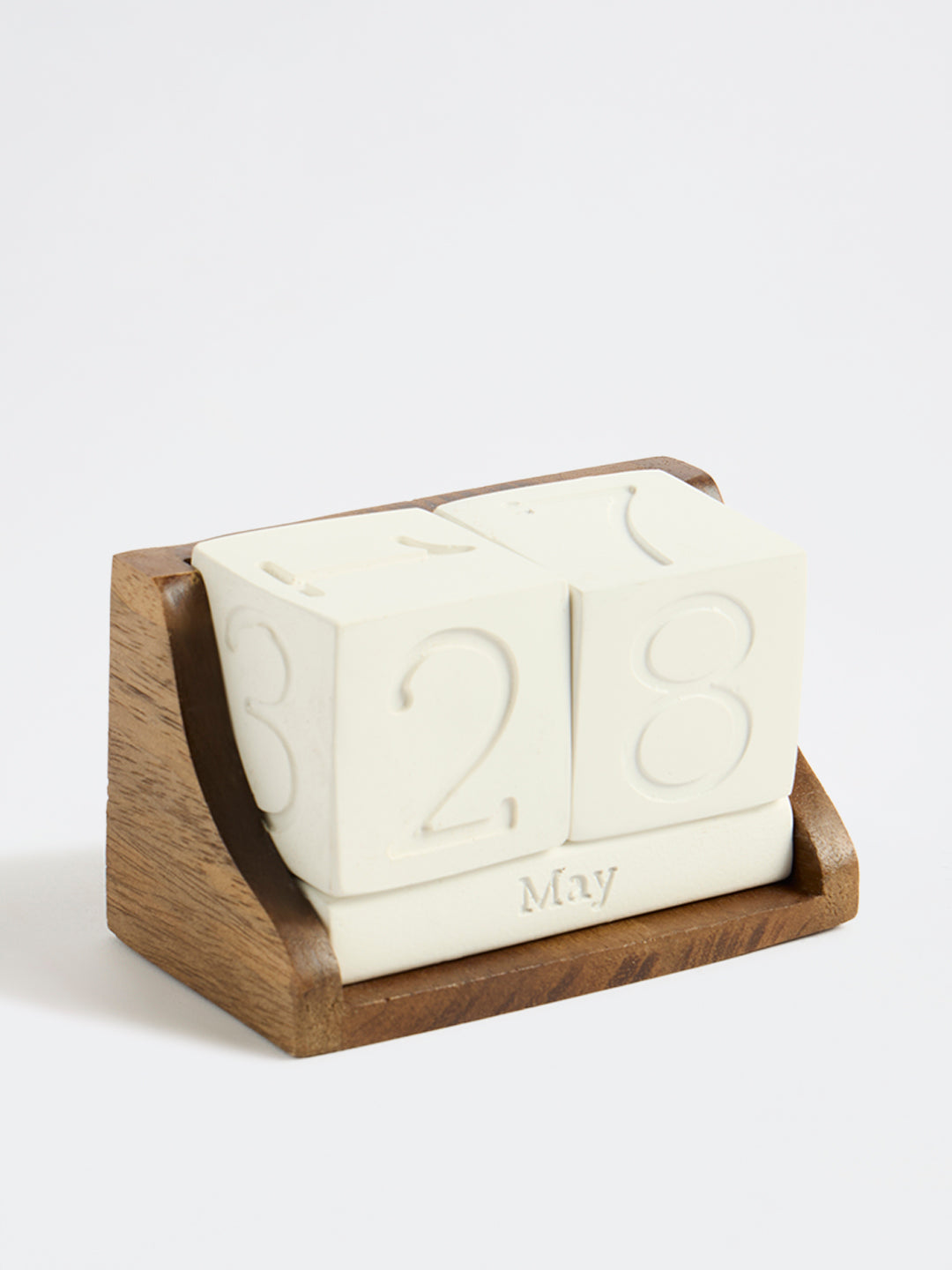 Westside Home White Marble Mix Desk Calendar
