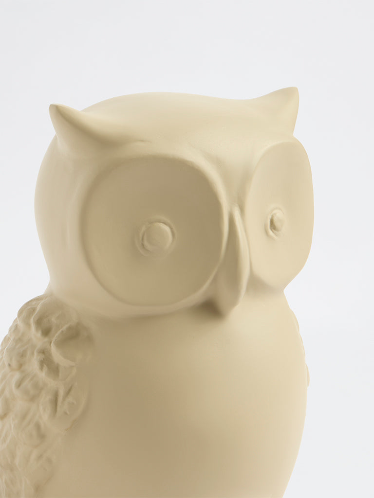 Westside Home Ivory Marble Mix Big Owl Decorative Object