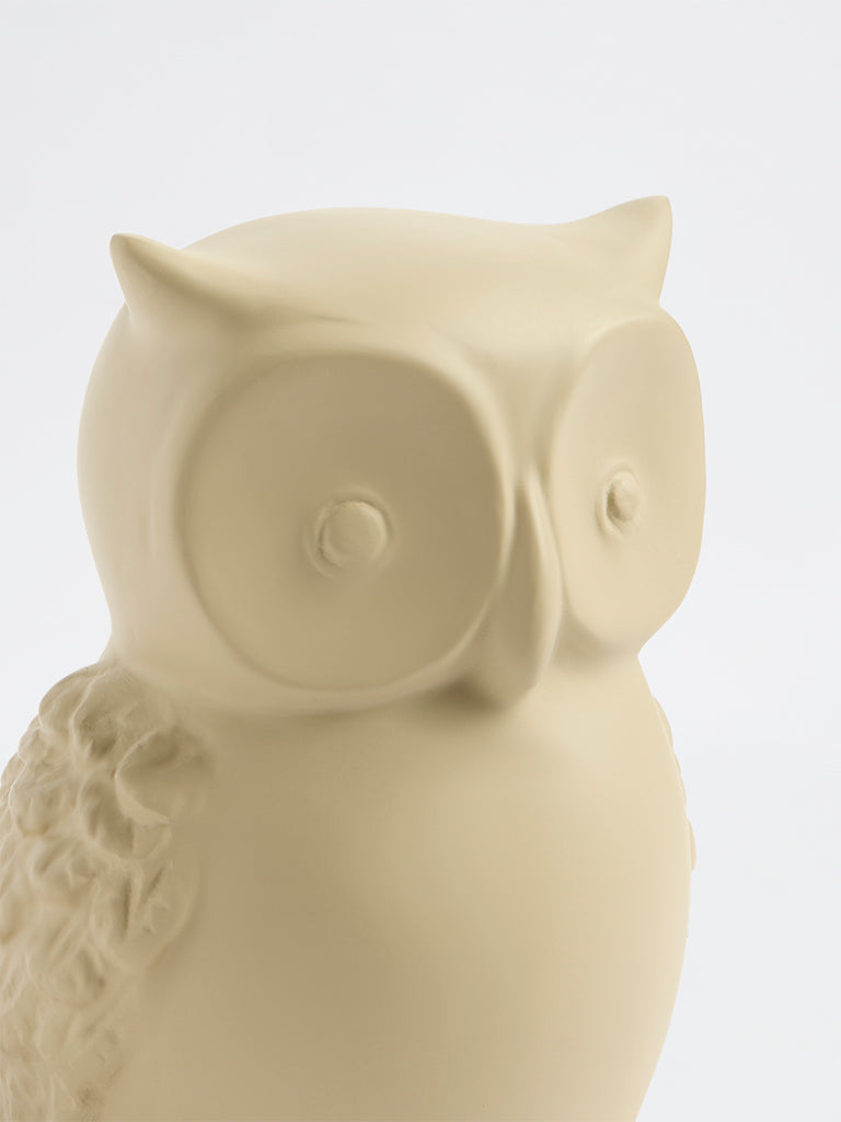 Westside Home Ivory Marble Mix Small Owl Decorative Object