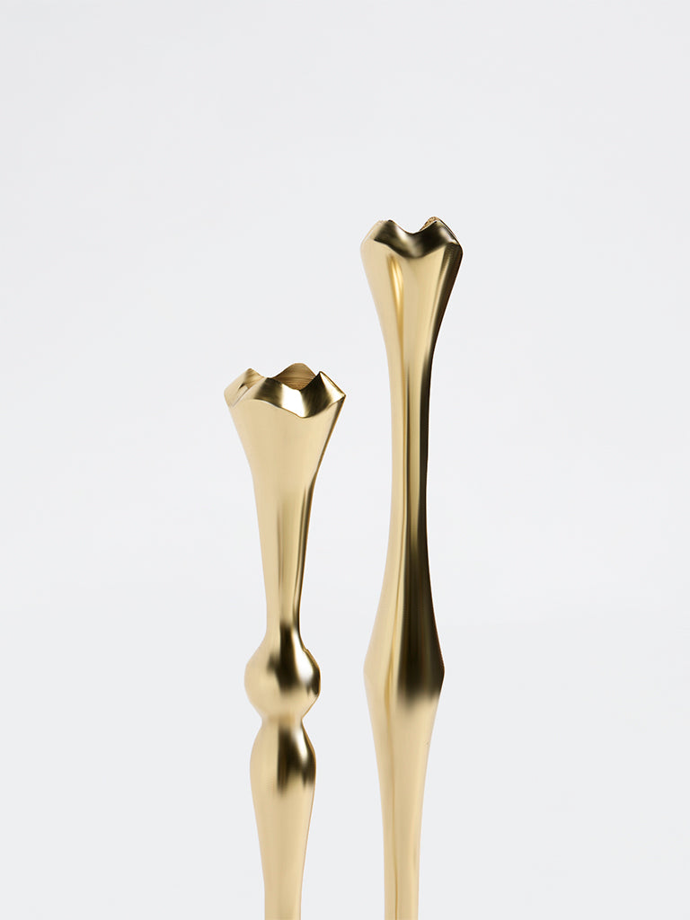 Westside Home Gold Tapered Dual Candle Holder