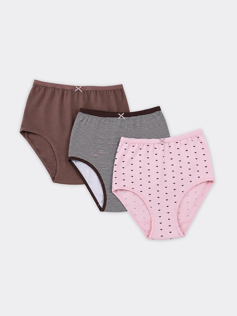 Wunderlove 3-Pack Printed Cotton-Blend Full Briefs