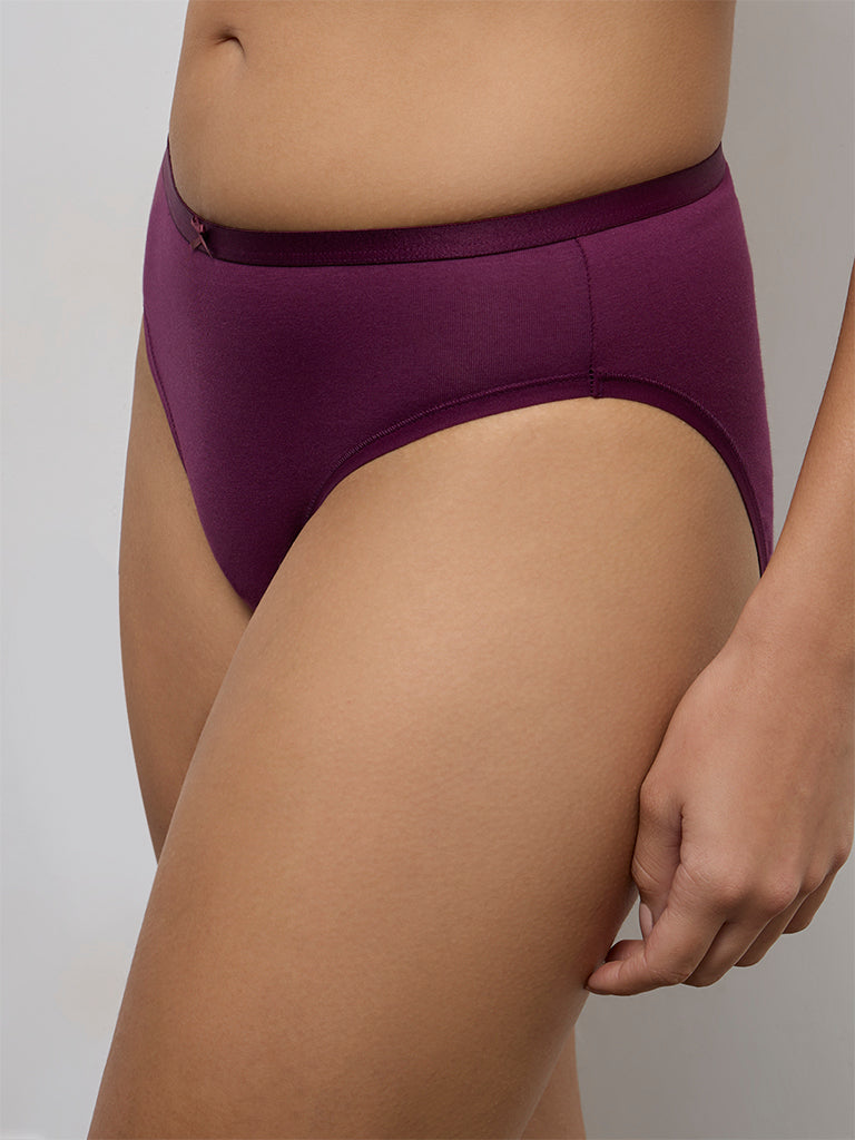 Wunderlove 3-Pack Printed Hi-Leg Cotton-Blend Briefs