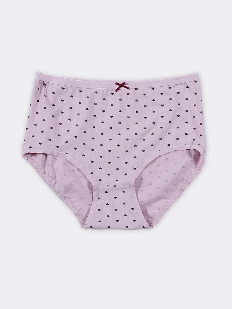 Wunderlove 3-Pack Heart Pattern Hi-Rise Cotton-Blend Briefs