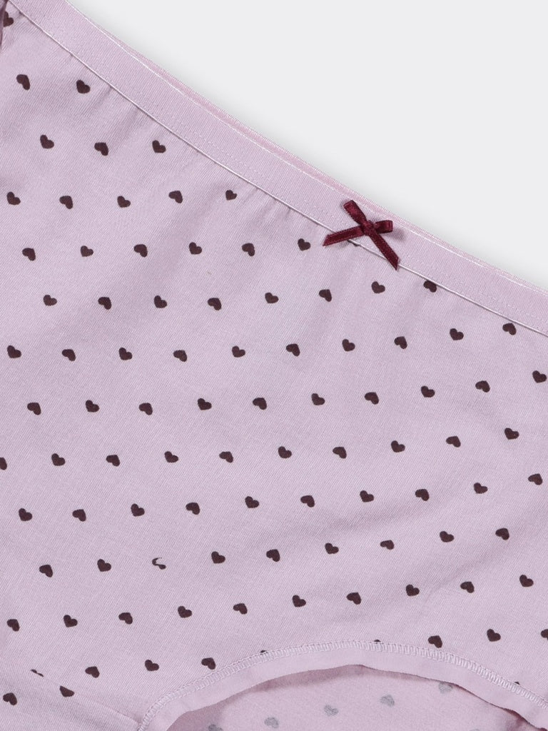 Wunderlove 3-Pack Heart Pattern Hi-Rise Cotton-Blend Briefs