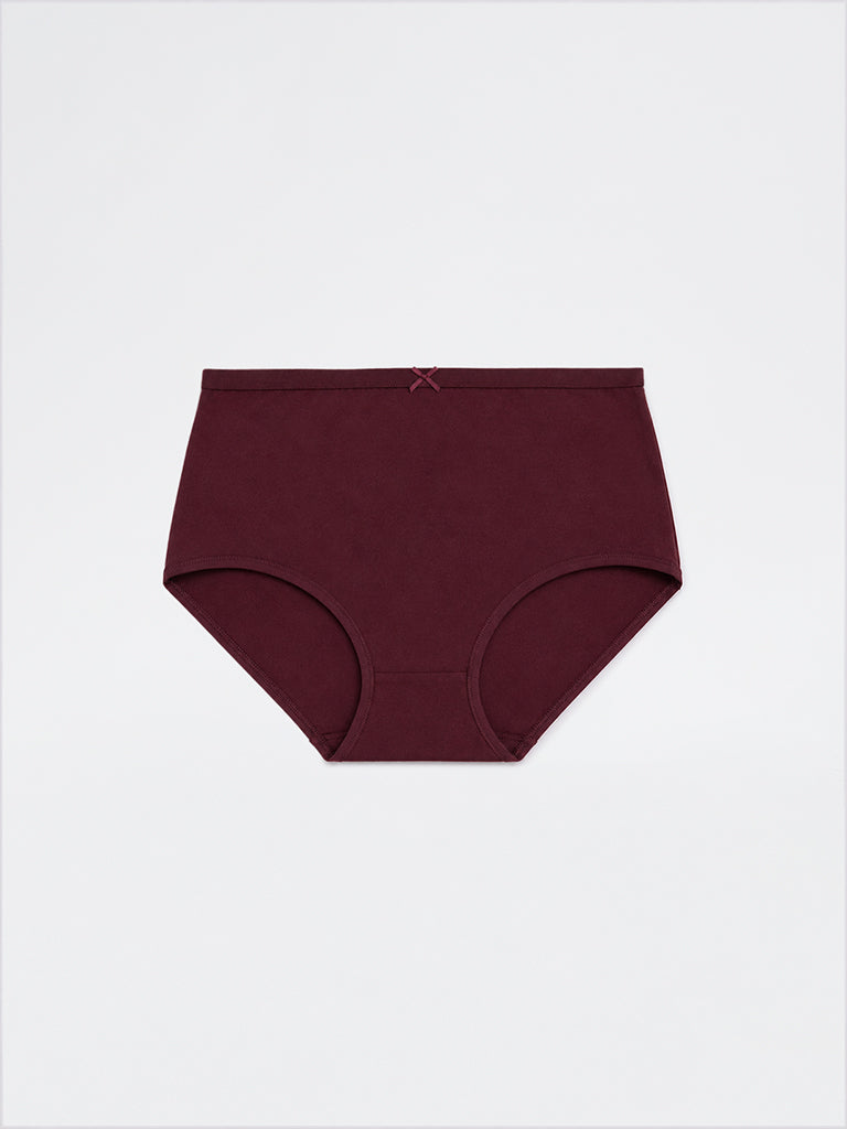 Wunderlove 3-Pack Solid Cotton-Blend High-Rise Briefs