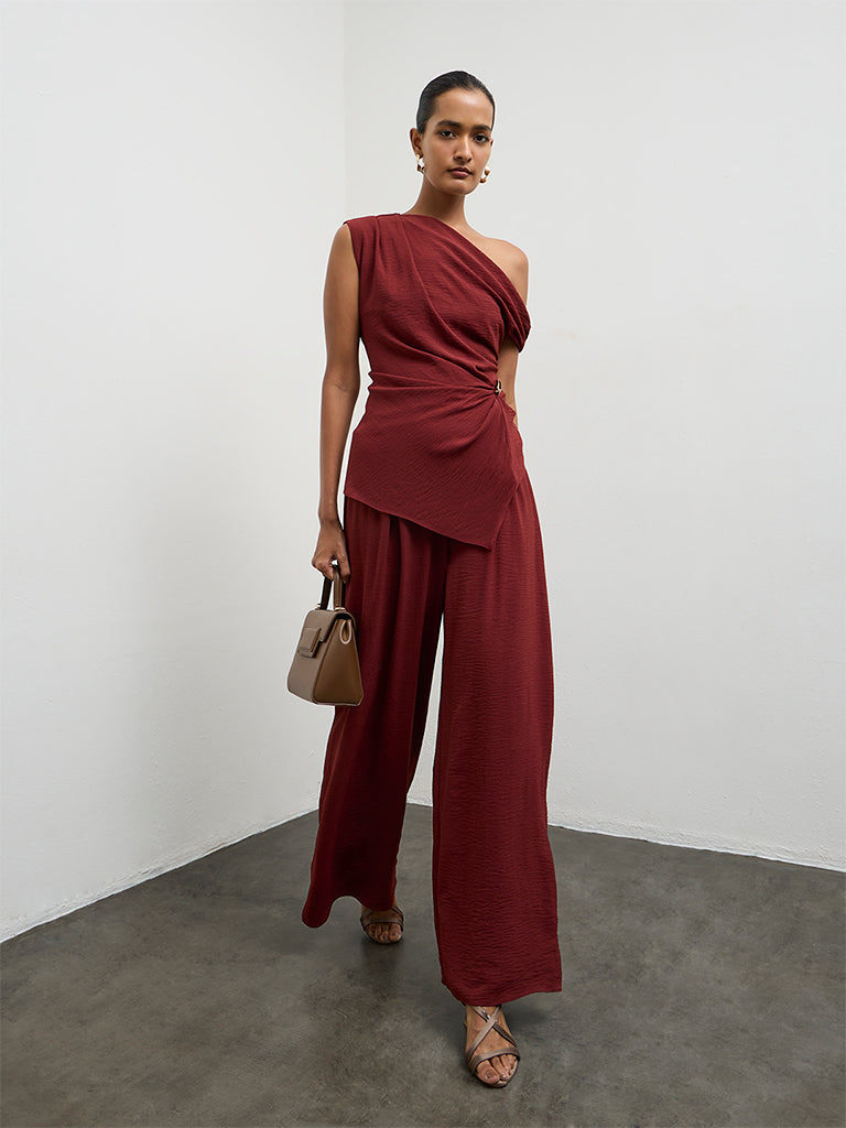 Wardrobe Red One-shoulder Top