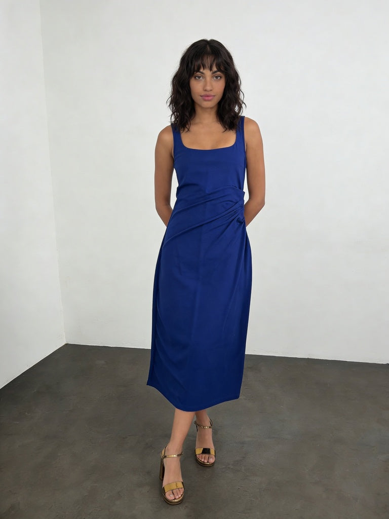 Buy Wardrobe Blue Ruched Detail Midi Bodycon Dress from Westside Buy Wardrobe Blue Ruched Detail Midi Bodycon Dress from Westside