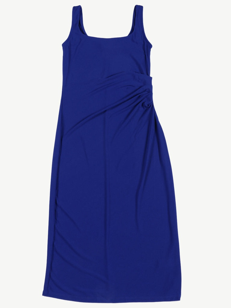 Wardrobe Blue Ruched Detail Midi Bodycon Dress