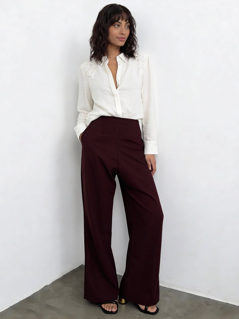 Wardrobe Brown Solid Regular-Fit Trousers