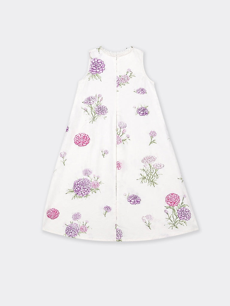 Utsa White Floral Printed A-Line Kurta