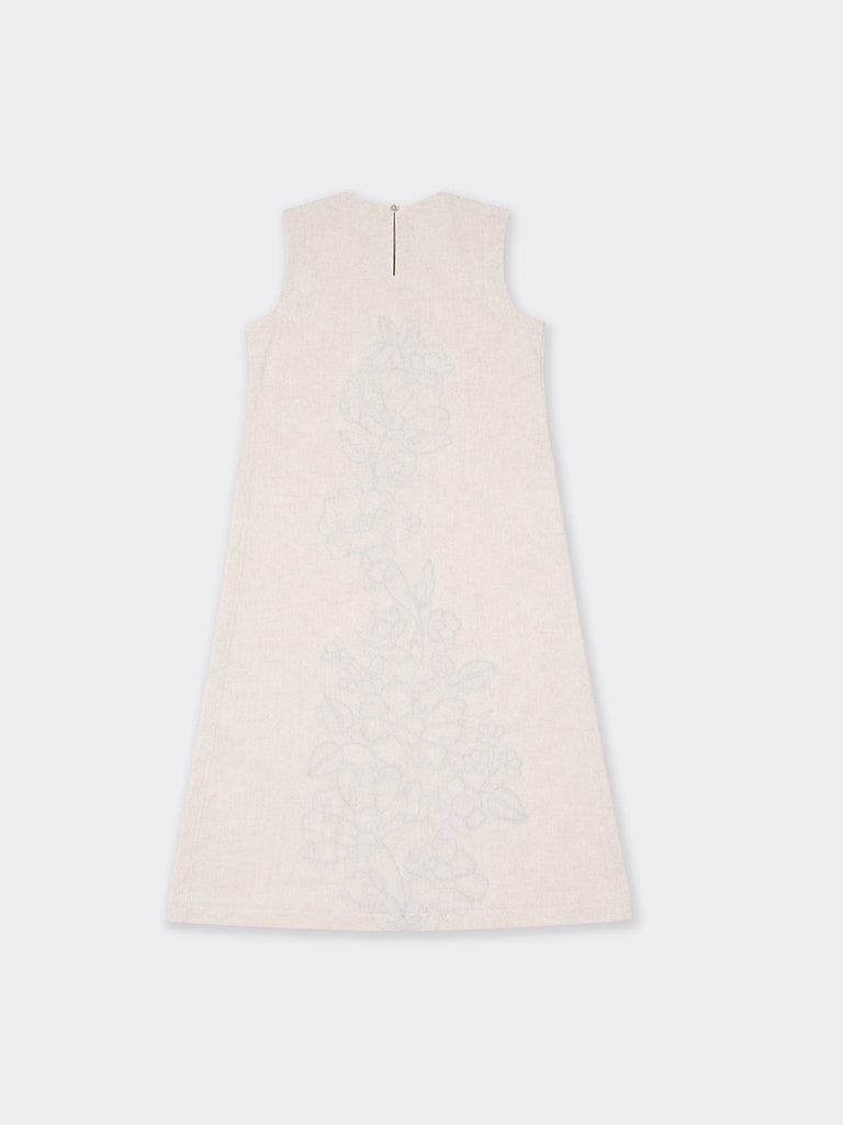 Utsa Off-White Floral Embroidered Cotton-Blend A-Line Kurta