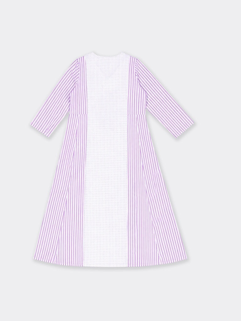 Utsa Lilac Striped Cotton A-Line Kurta