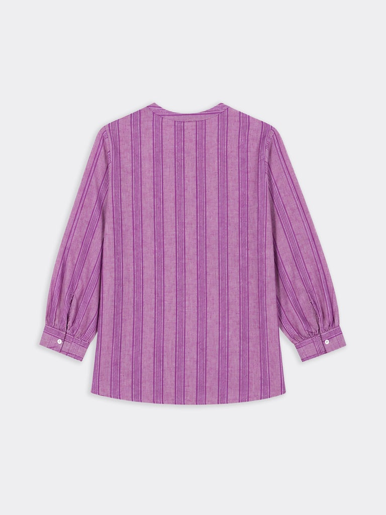 Utsa Lilac Floral Embroidered Cotton Tunic