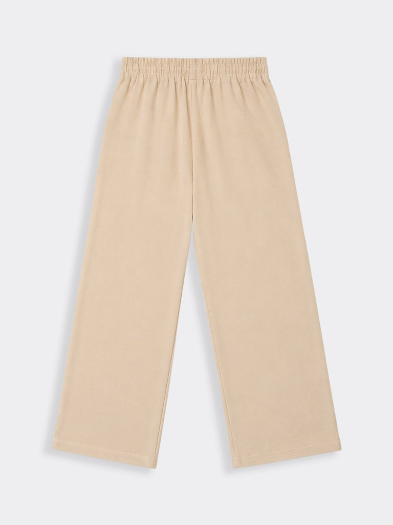 LOV Cream Solid High-Rise Pants