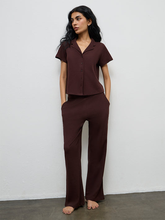 Superstar Purple Textured Cotton Shirt