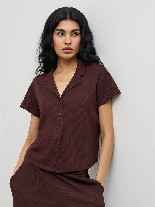 Superstar Purple Textured Cotton Shirt