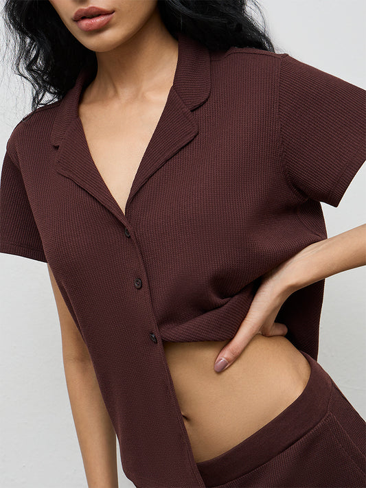 Superstar Purple Textured Cotton Shirt