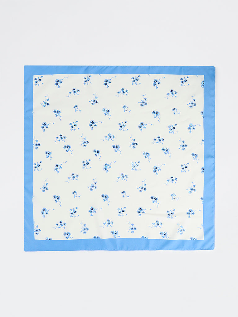 Westside Accessories Blue Floral Pattern Scarf