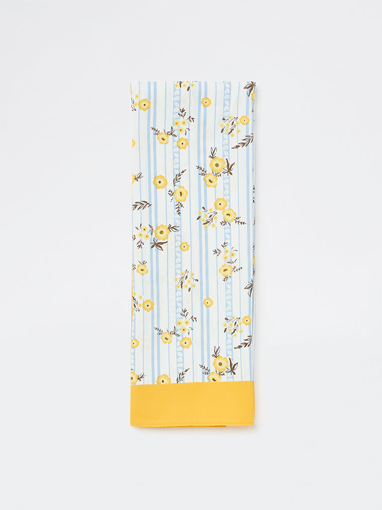 Westside Accessories Yellow Floral-Printed Scarf