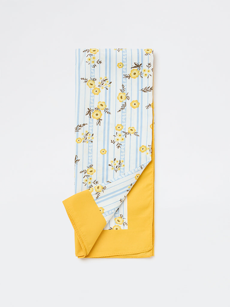 Westside Accessories Yellow Floral-Printed Scarf