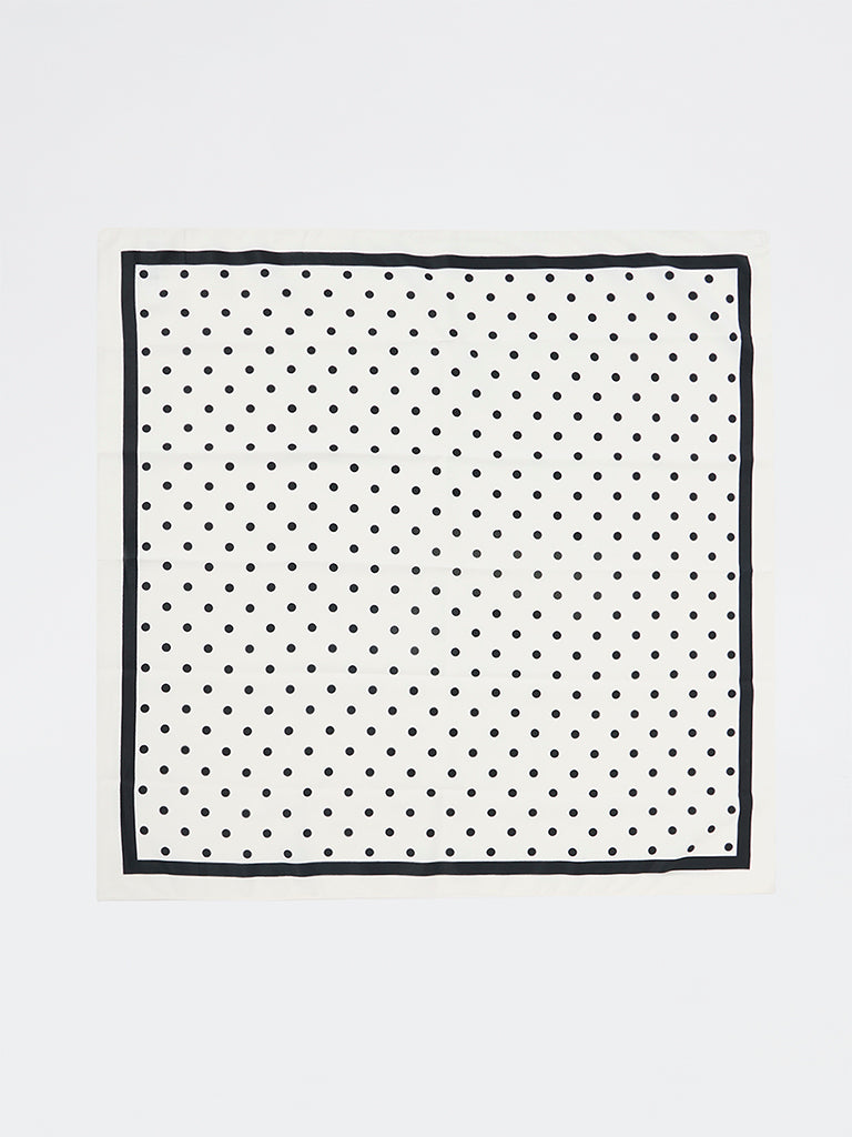 Westside Accessories Black and White Polka Dot Scarf
