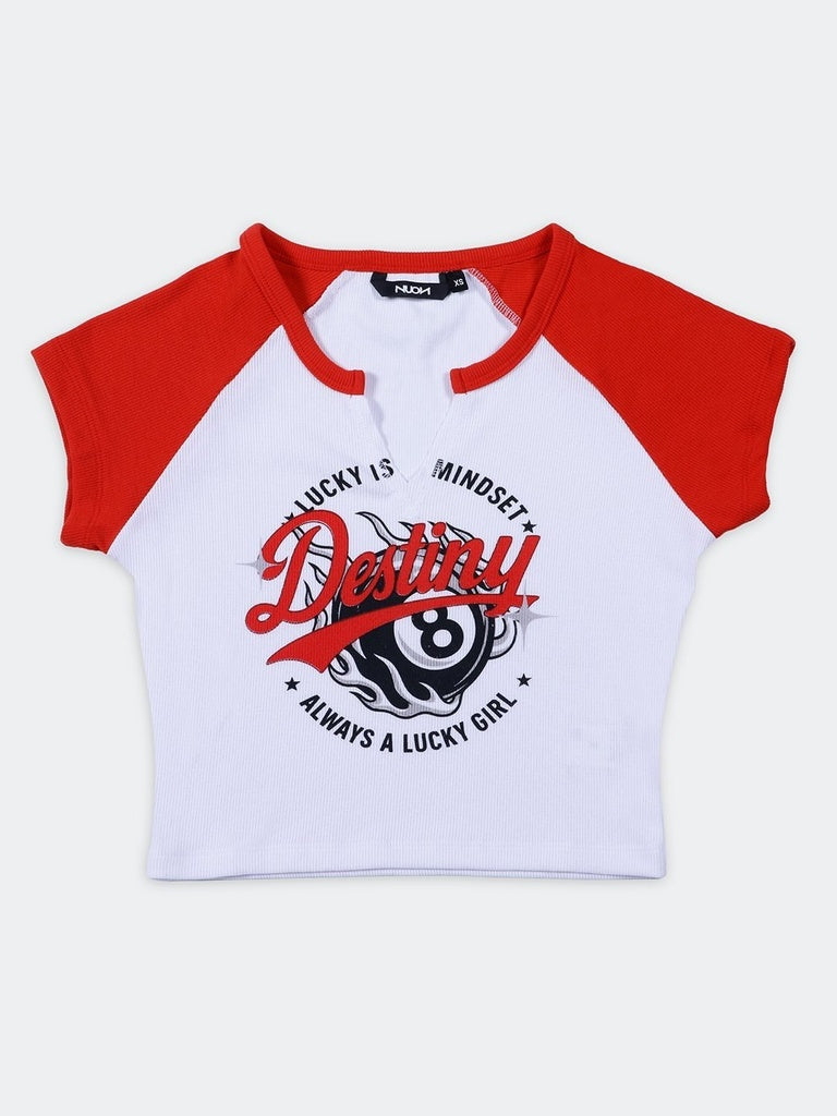 Nuon Red Graphic Printed Top