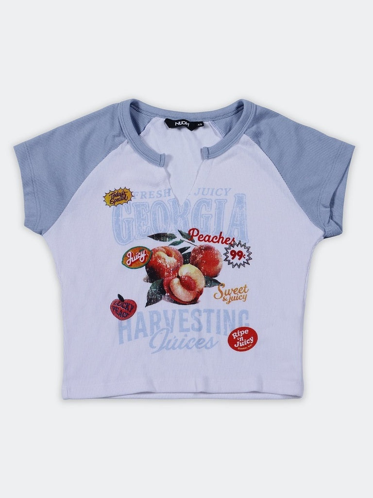 Nuon Blue Graphic-Printed Top