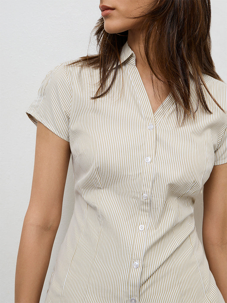 Wardrobe Beige Striped Shirt