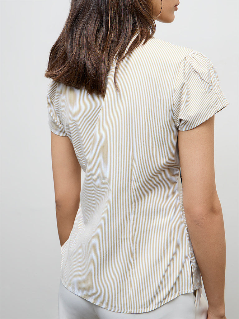 Wardrobe Beige Striped Shirt