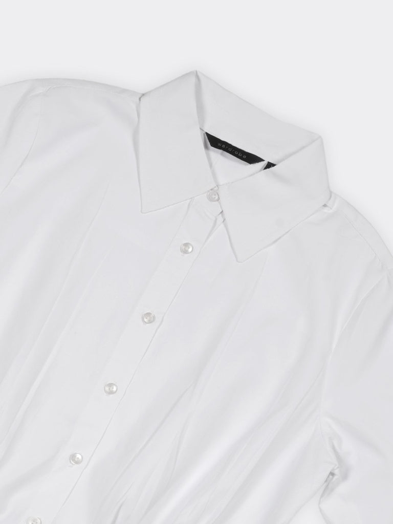Wardrobe White Solid Shirt
