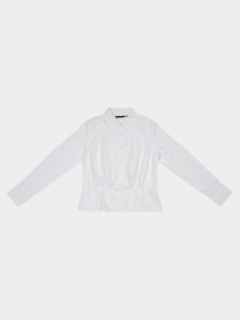 Wardrobe White Solid Shirt
