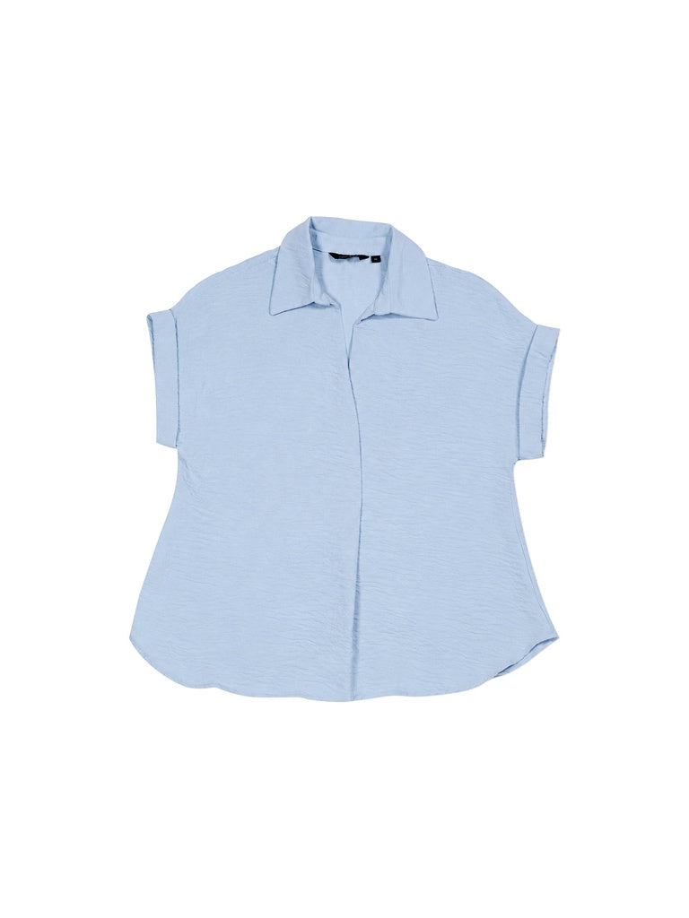 Wardrobe Light Blue Crinkle-Textured Blouse