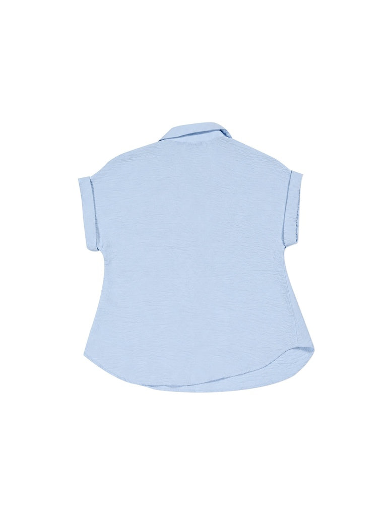 Wardrobe Light Blue Crinkle-Textured Blouse
