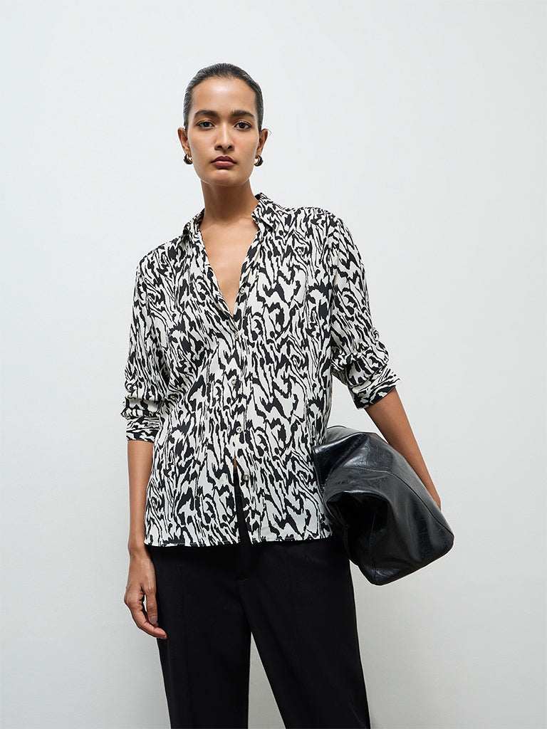 Wardrobe Black Printed Shirt