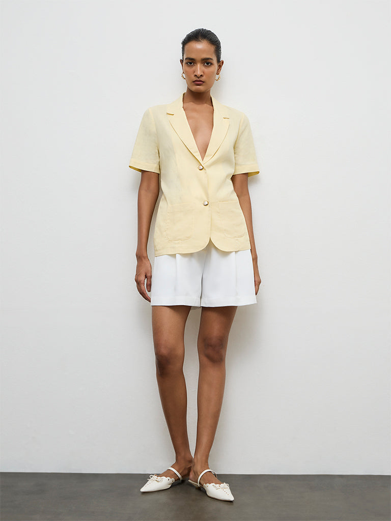 Wardrobe Light Yellow Blazer-Style Blazer