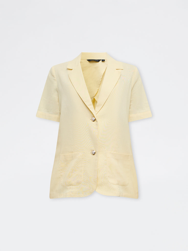 Wardrobe Light Yellow Blazer-Style Blazer