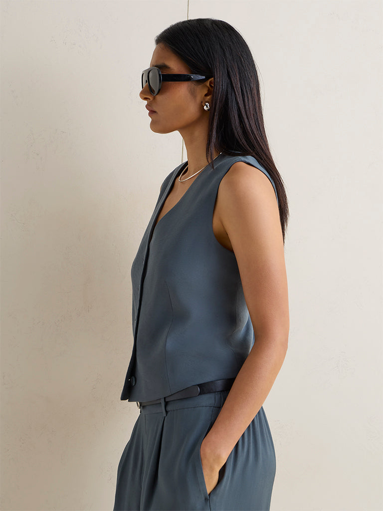 Wardrobe Grey Solid Waistcoat