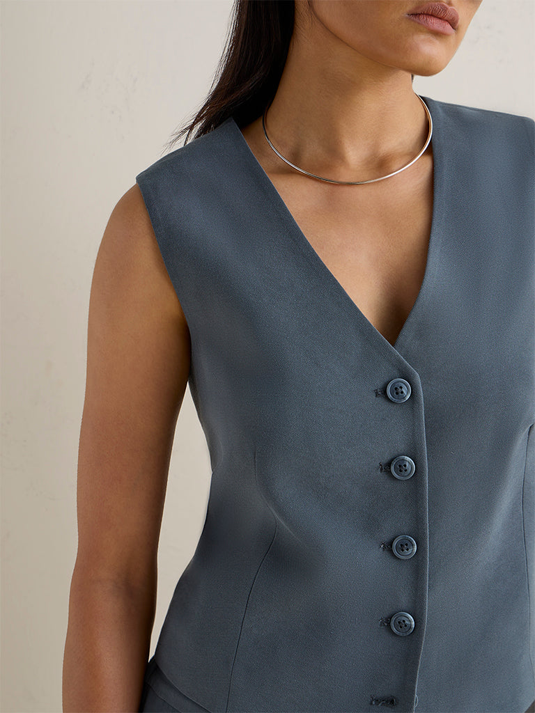 Wardrobe Grey Solid Waistcoat