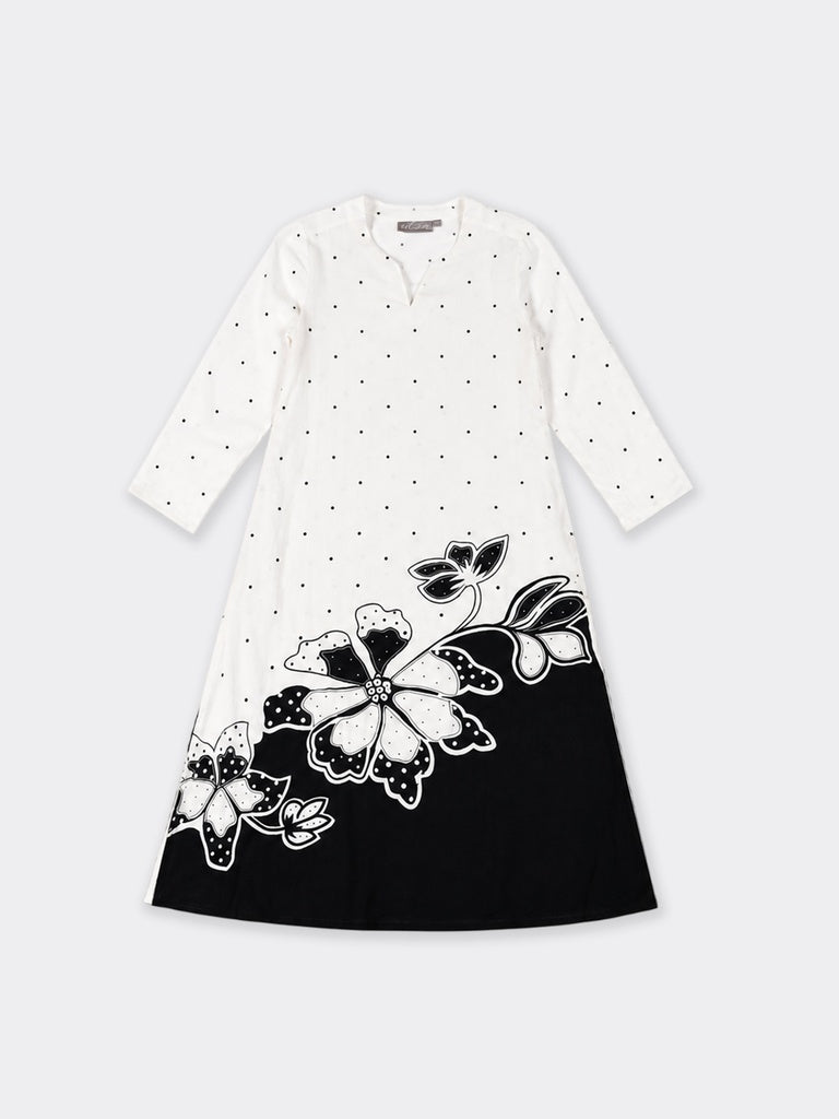 Utsa Off-White Floral Printed A-Line Kurta