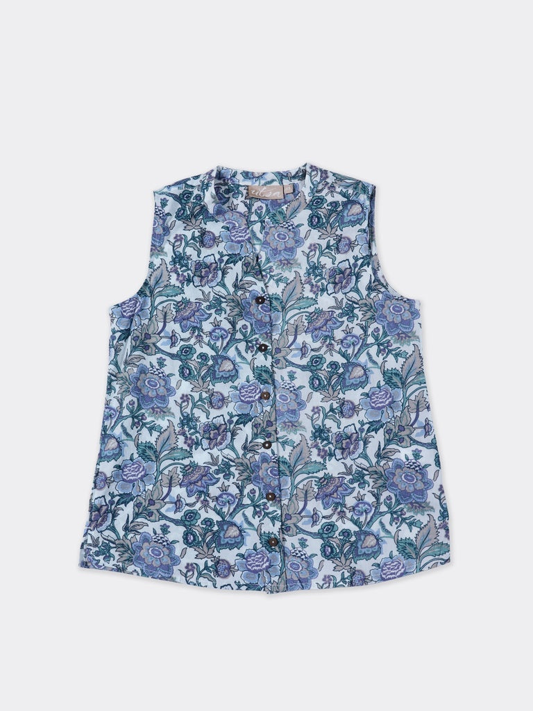 Utsa Blue Nature-Inspired Cotton Tunic