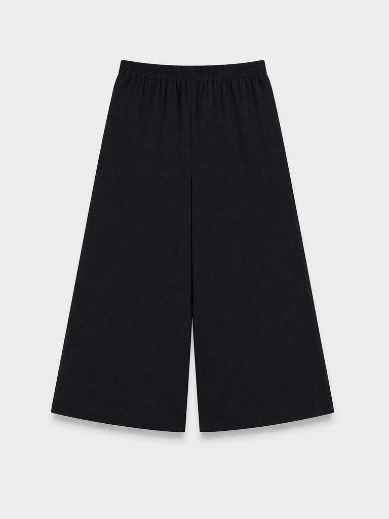 Utsa Black Cotton-Blend Pants