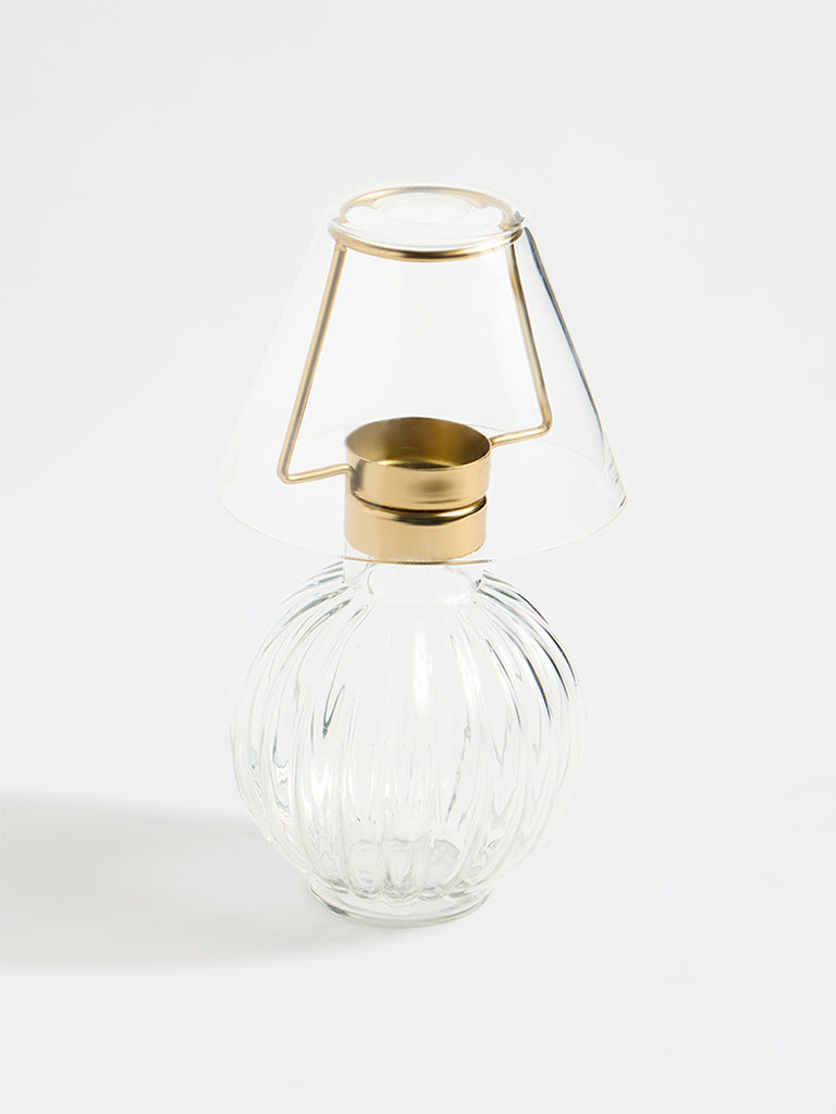 Westside Home Clear Glass Shade with Stand Tealight Holder