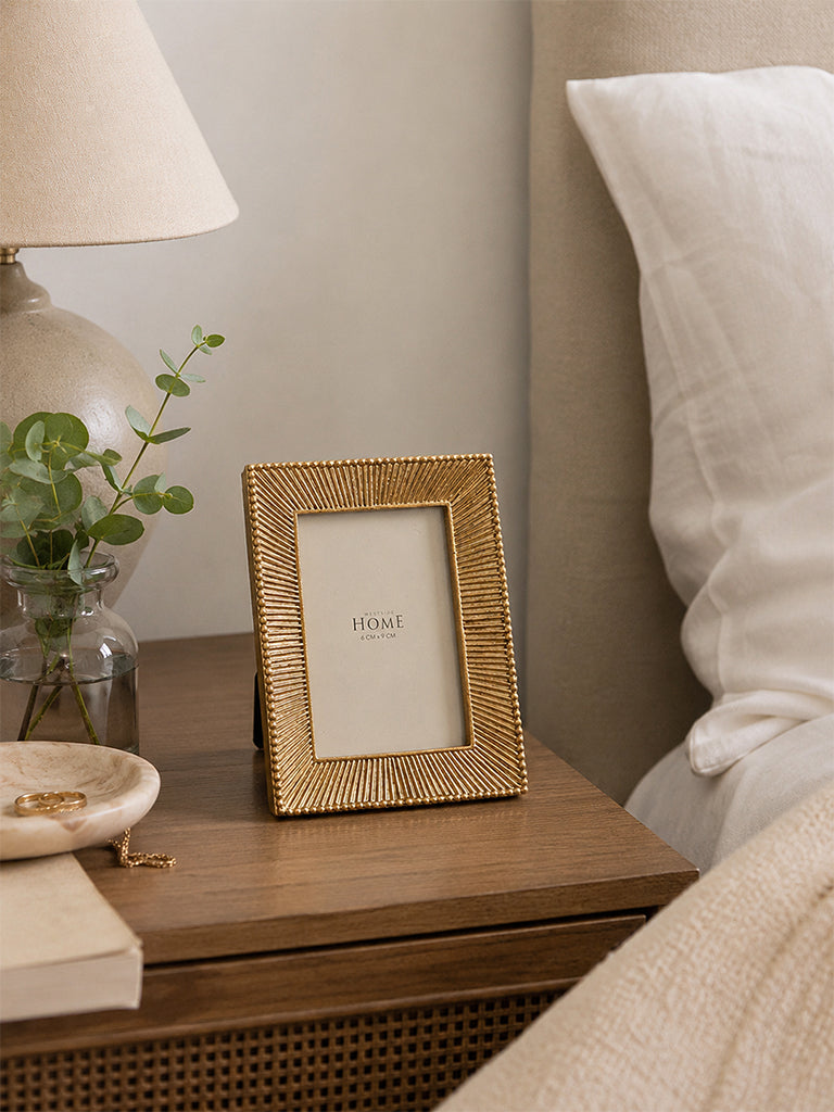 Westside Home Gold Textured Striped Photo Frame