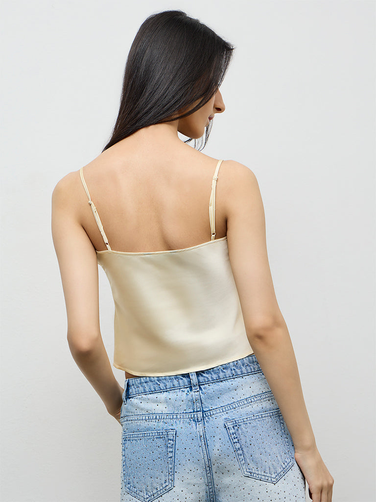 Nuon Light Yellow Lace-Detail Top