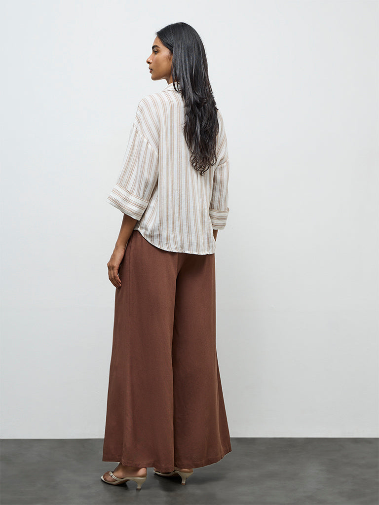 LOV Dark Brown High-Rise Pants