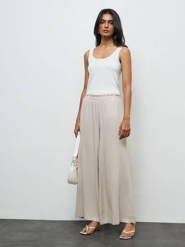LOV Light Taupe High-Rise Pants
