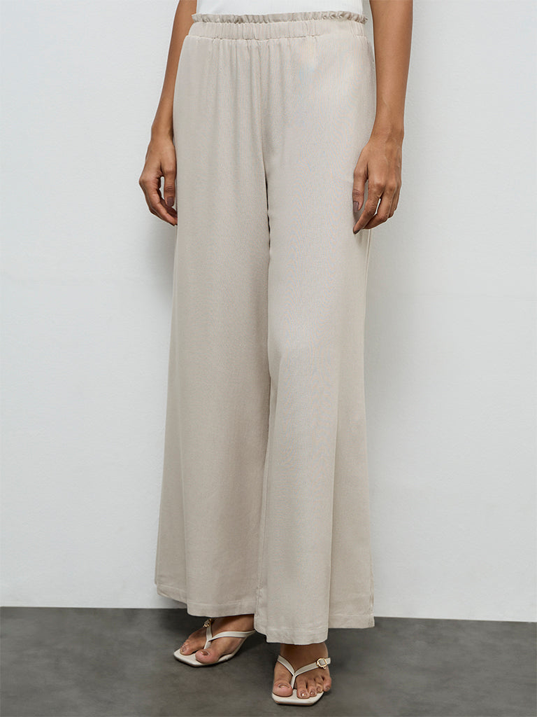 LOV Light Taupe High-Rise Pants