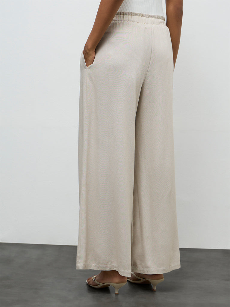 LOV Light Taupe High-Rise Pants